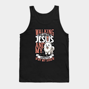 Jesus and dog - Samoyed dog Tank Top